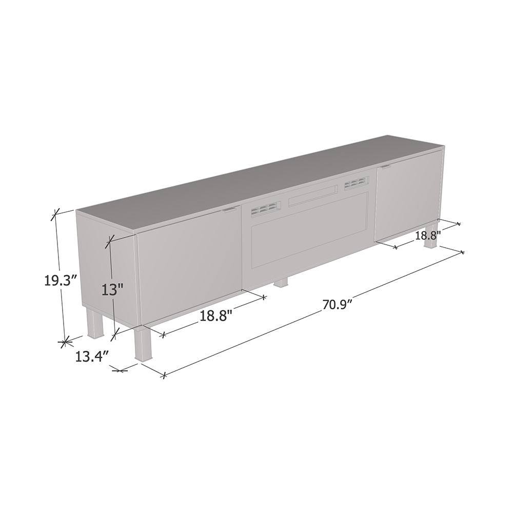 Rustico BL-01 Fireplace TV Stand