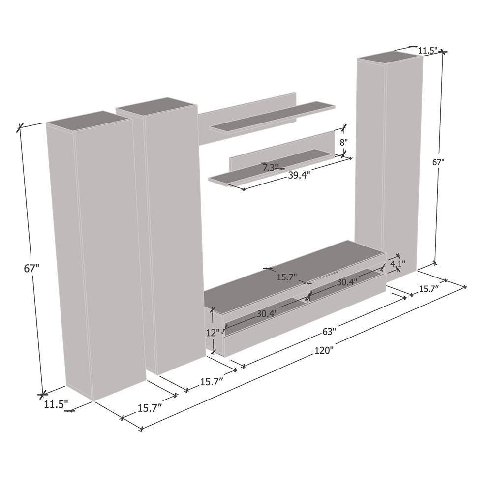 Fly C 35TV Floating Entertainment Center