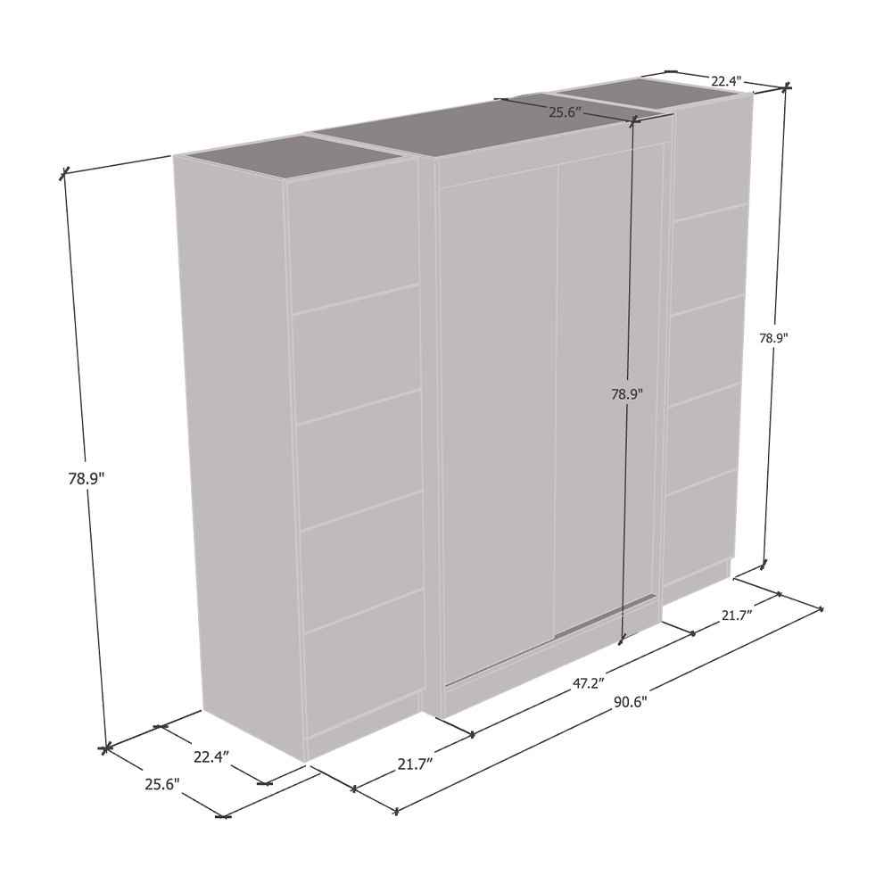 Aria 2D120-EXEX Wardrobe with 2 Mirrors