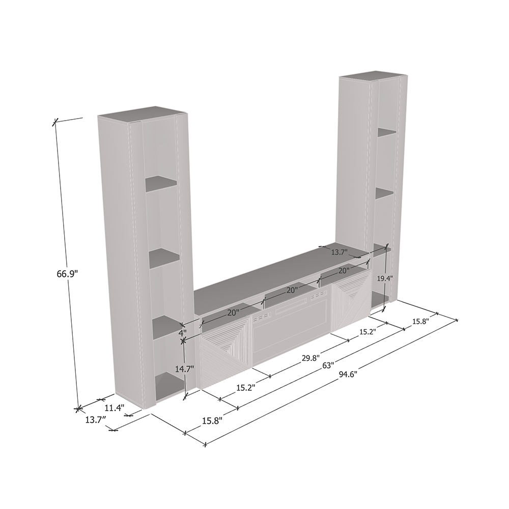 Giza WH-EF Floating Fireplace Entertainment Center