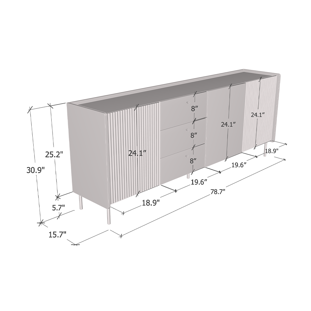 Brandy 3D3S Sideboard