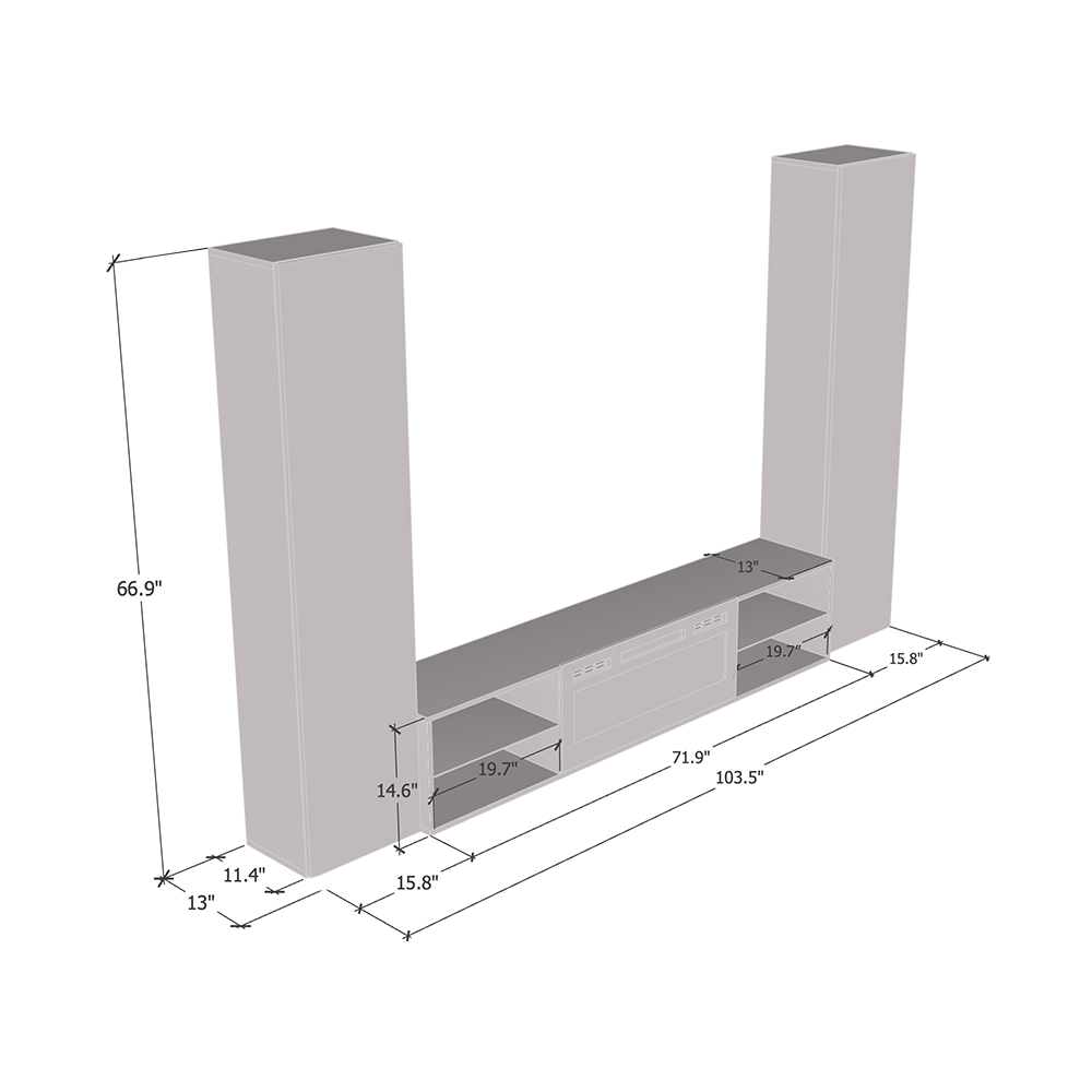 Lima WH-EF Floating Fireplace Entertainment Center