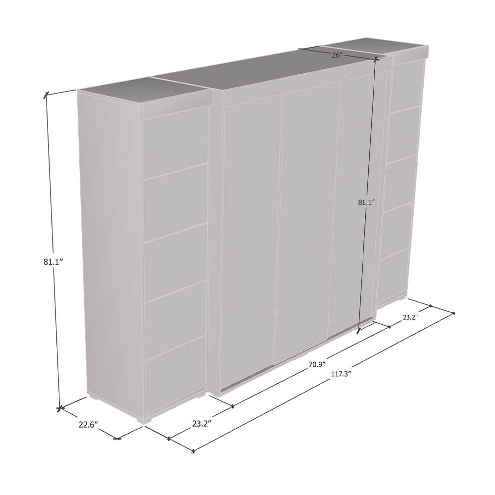 Aria 3D-EXEX Wardrobe with 1 Mirror