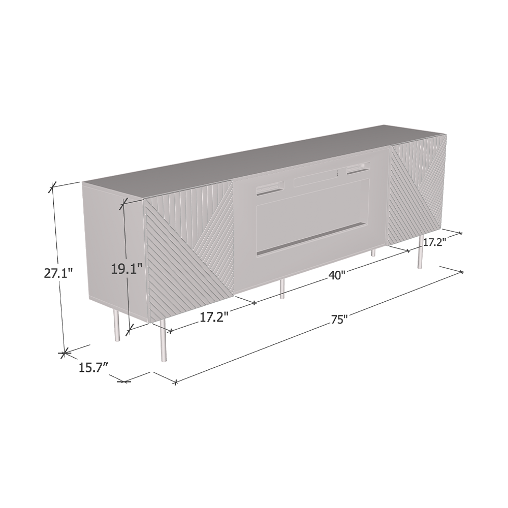 Art Deco BL-EF Fireplace TV Stand