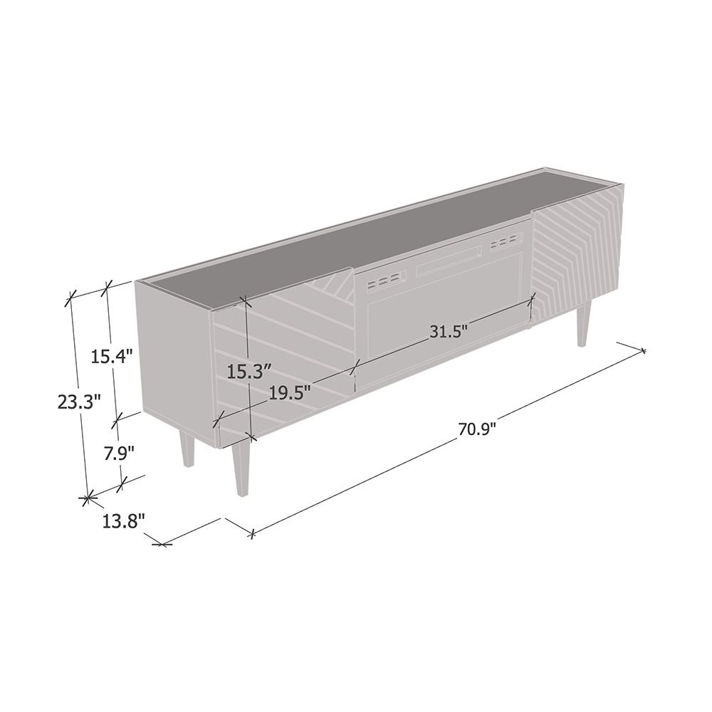 Portillo BL-EF Fireplace TV Stand