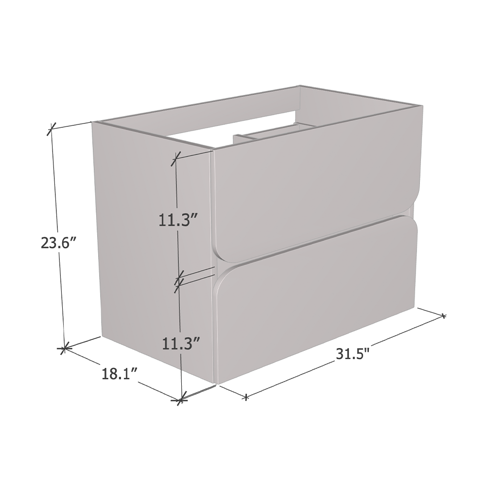 Azurro 2S 80 Floating Bathroom Vanity