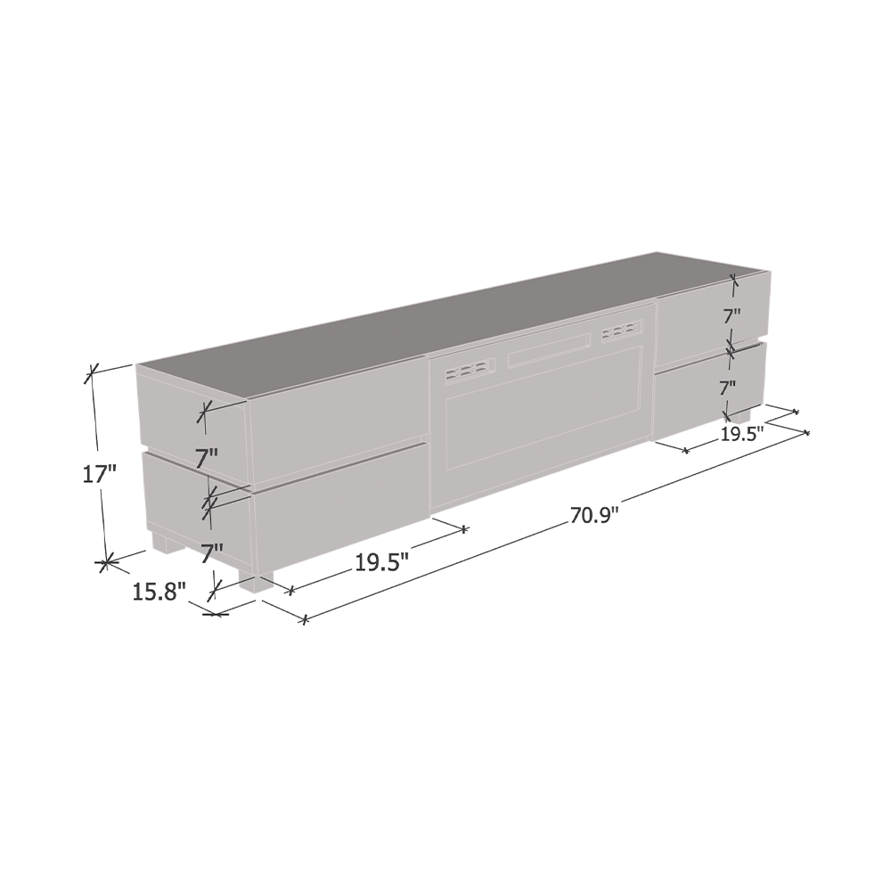 Bono 01 WH-EF Fireplace TV Stand