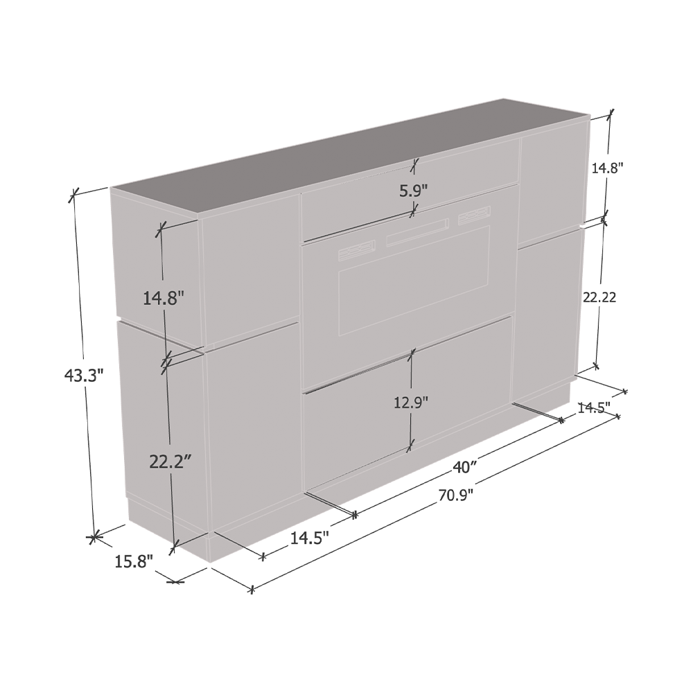 Odessa BL-EF Fireplace Sideboard