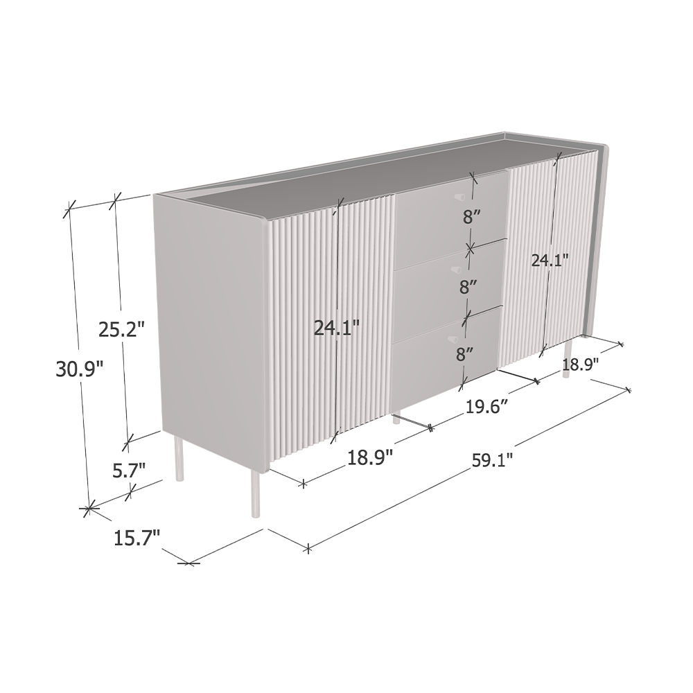 Brandy 2D3S Sideboard