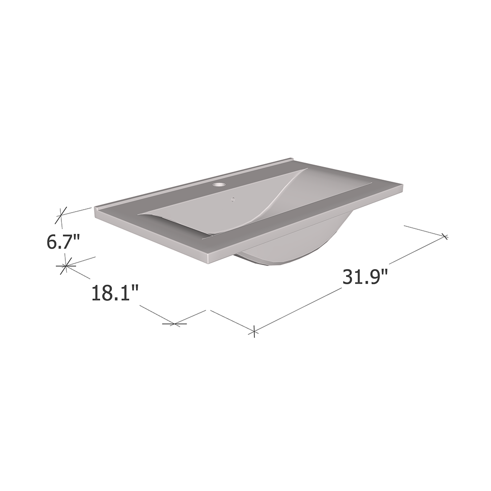 32 Inch Ceramic Drop In Sink