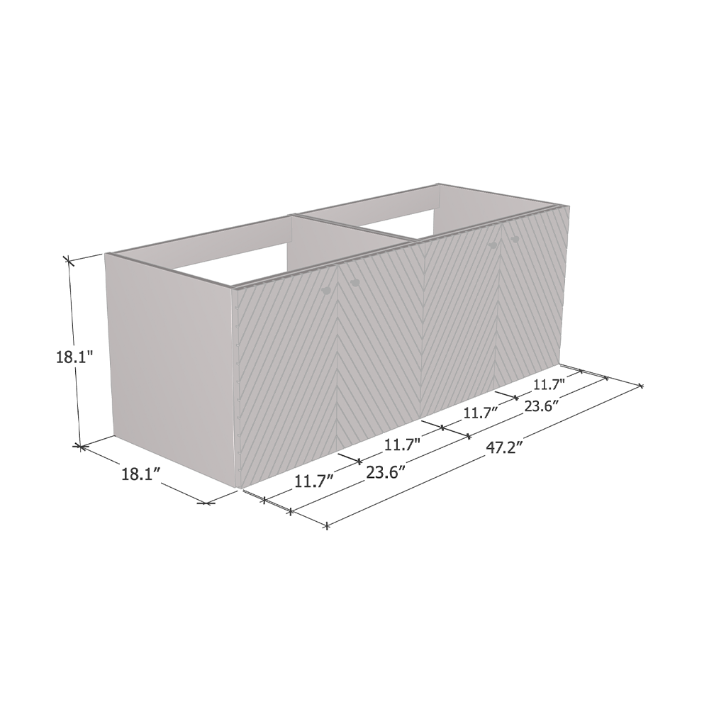 Avela 4D 120 Double Sink Floating Bathroom Vanity