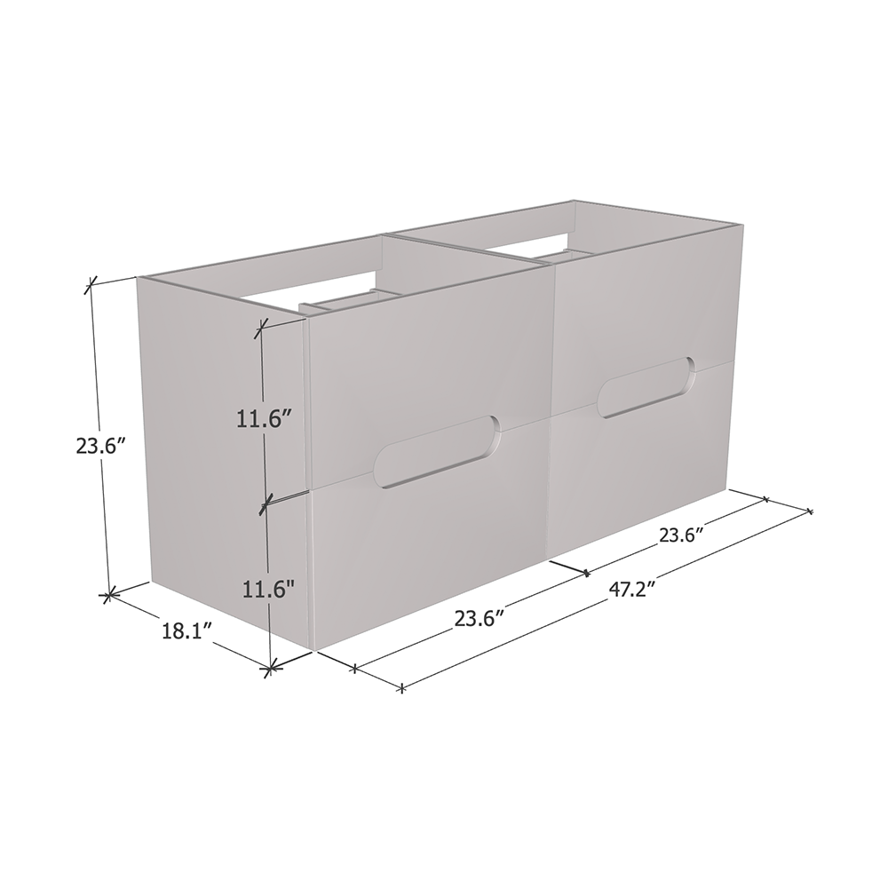 Estelle 4S 120 Double Sink Floating Bathroom Vanity