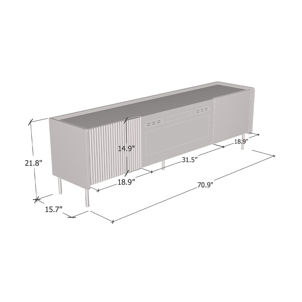 Brandy 180 WH-EF Fireplace TV Stand