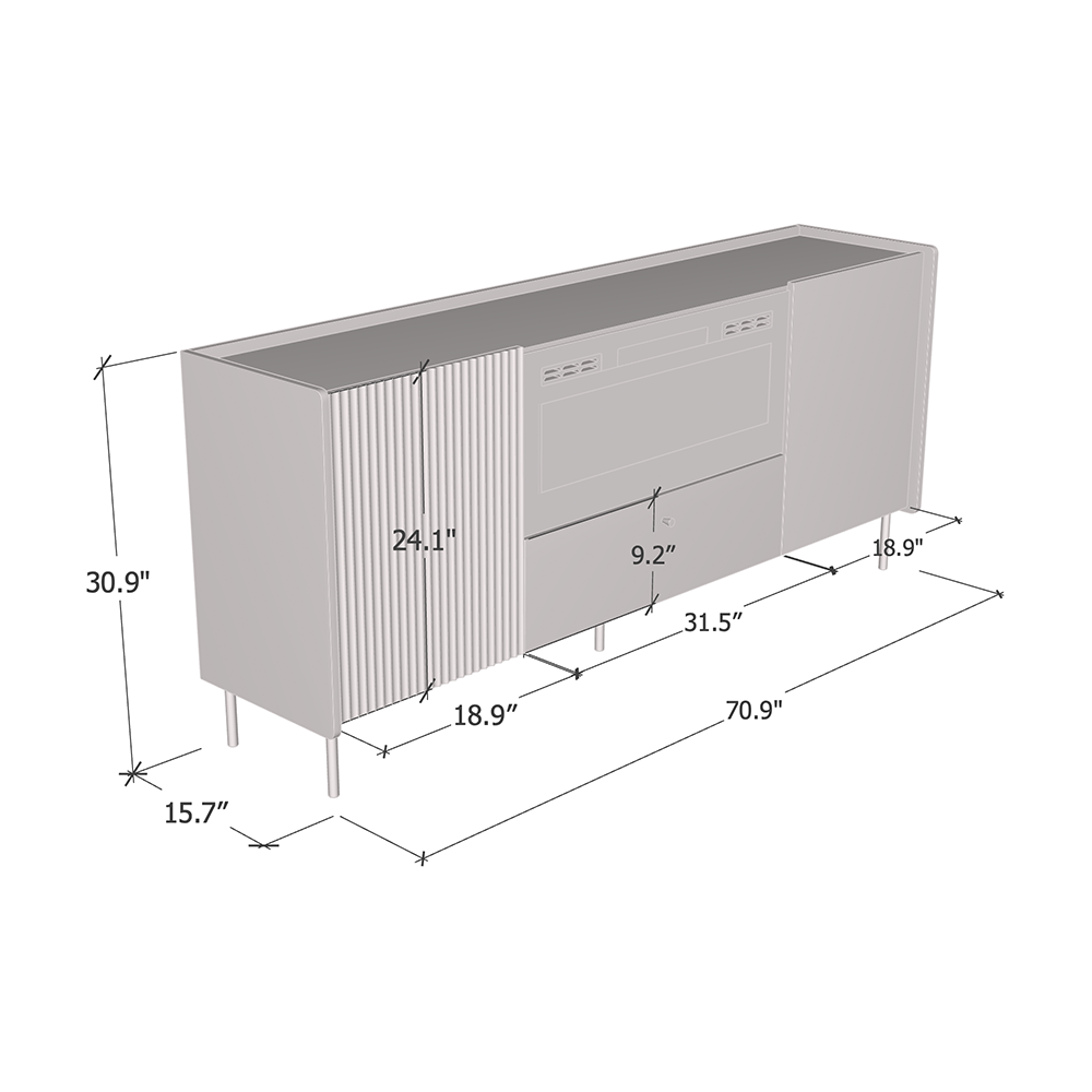 Brandy 180 WH-EF Fireplace Sideboard