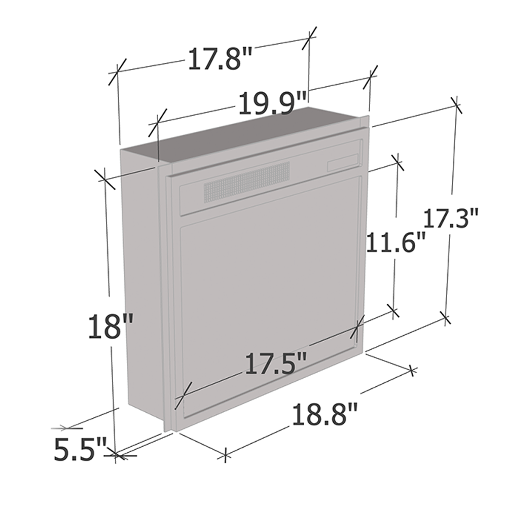 20" Electric Fireplace Heater