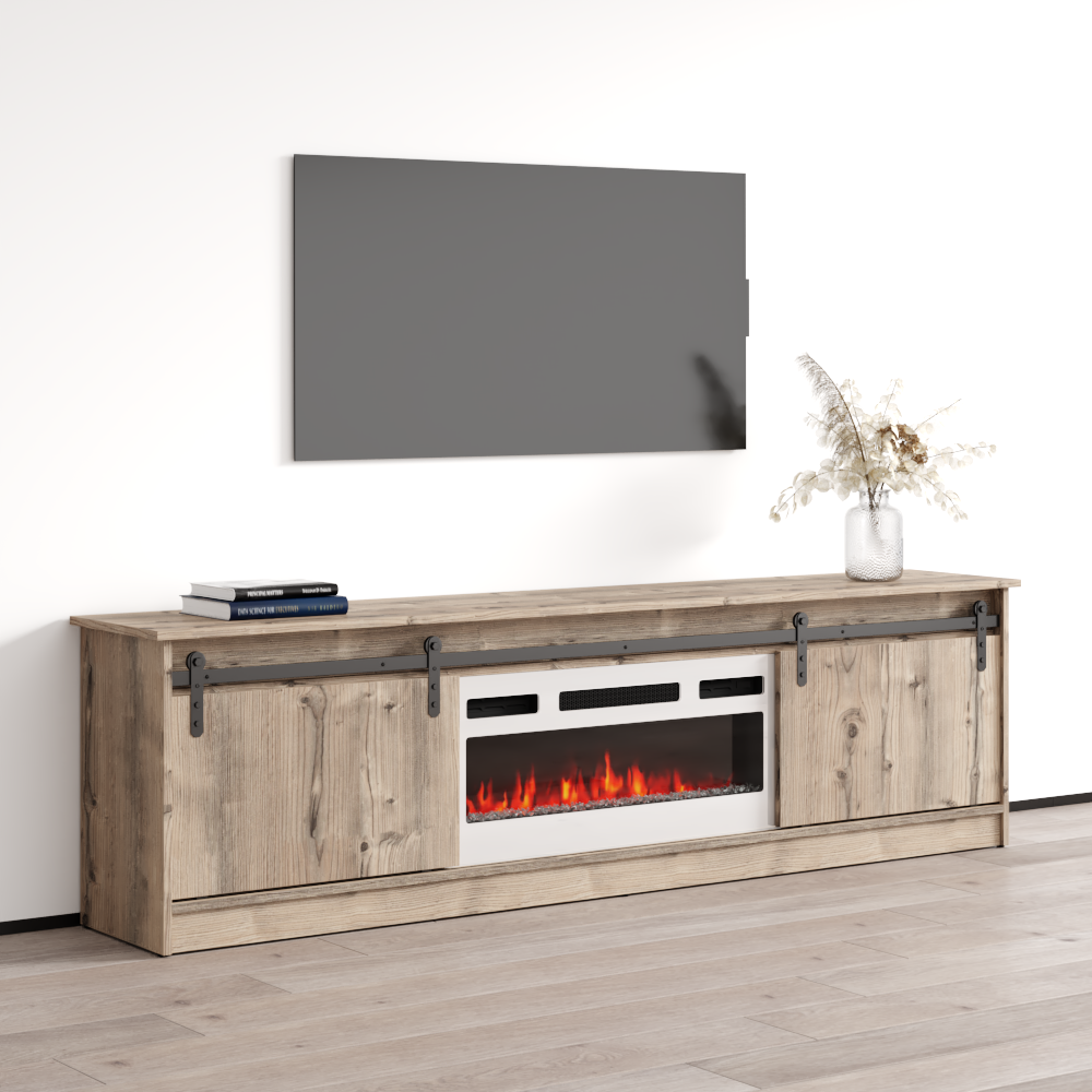 Granero 04 WH-EF Fireplace TV Stand