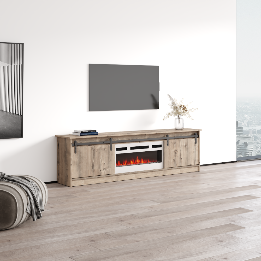 Granero 04 WH-EF Fireplace TV Stand