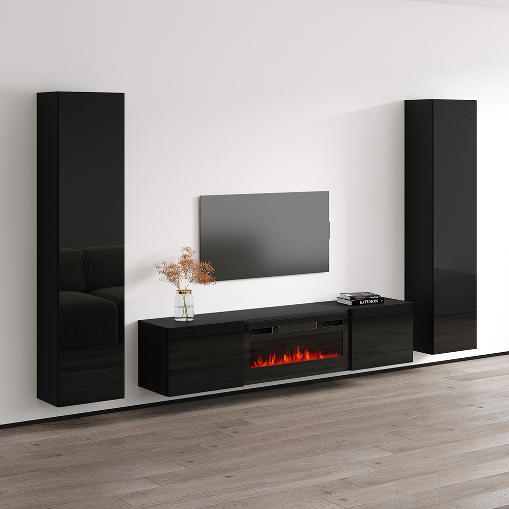 Cali BL-EF Floating Fireplace Entertainment Center