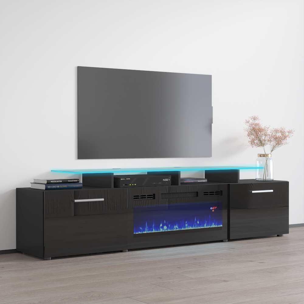 Rova BL-EF Fireplace TV Stand