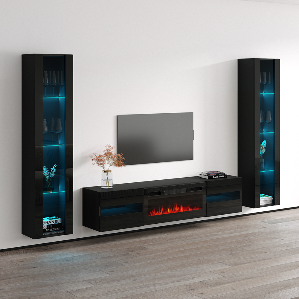 Metro BL-EF Floating Fireplace Entertainment Center