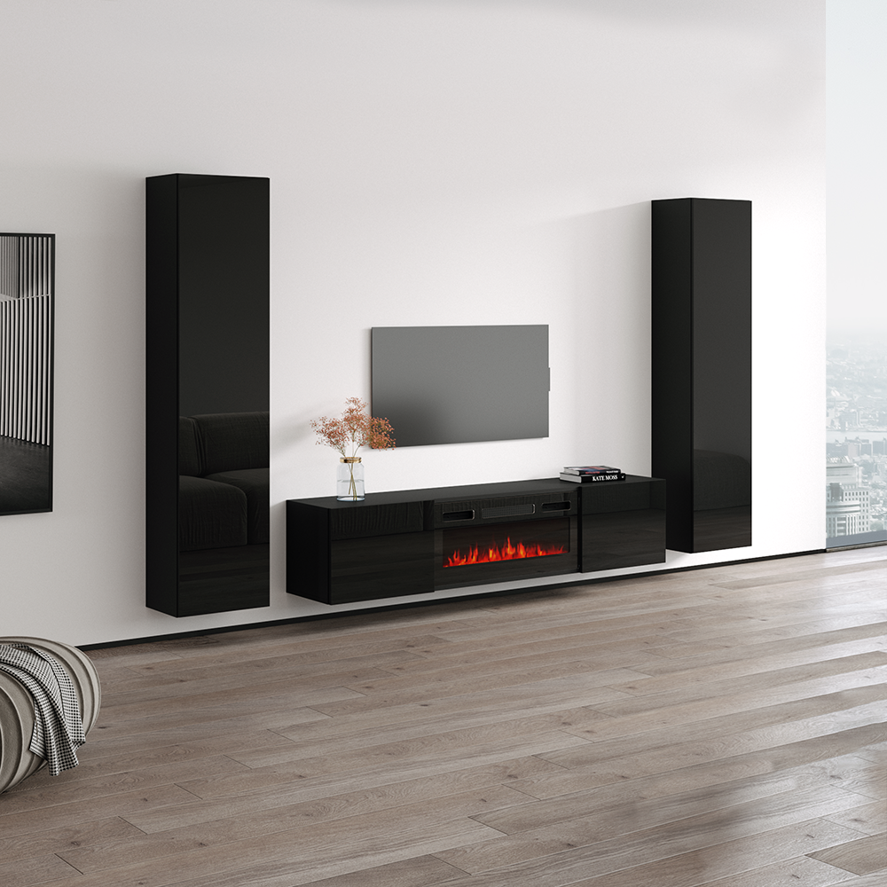 Cali BL-EF Floating Fireplace Entertainment Center