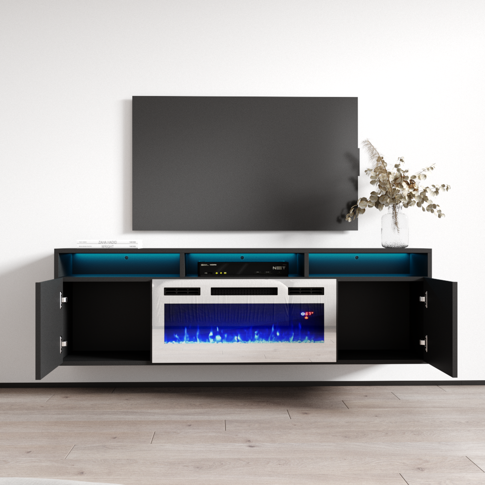 Giza WH-EF Floating Fireplace TV Stand