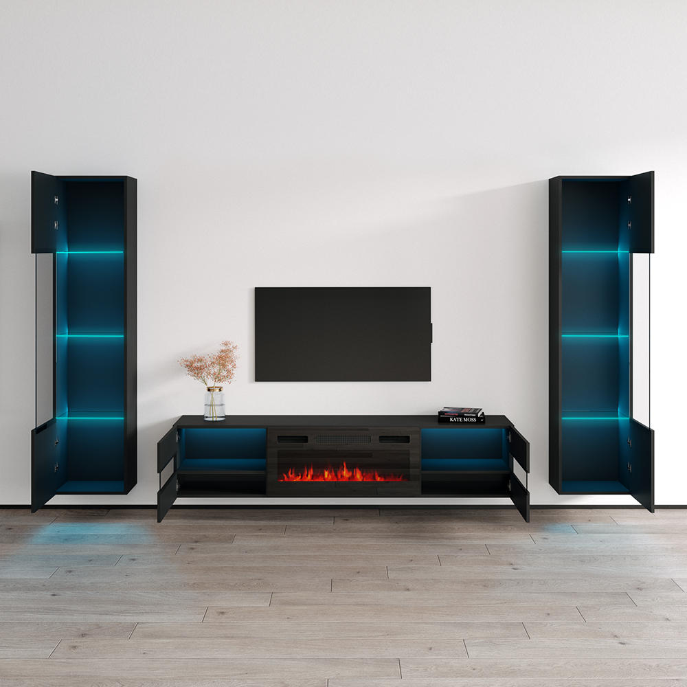 Metro BL-EF Floating Fireplace Entertainment Center