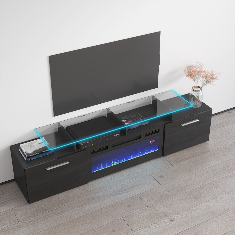 Rova BL-EF Fireplace TV Stand