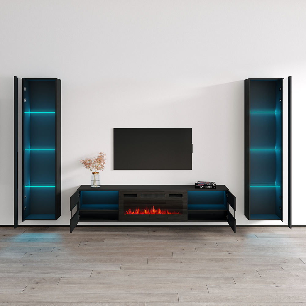 Metro BL-EF Floating Fireplace Entertainment Center