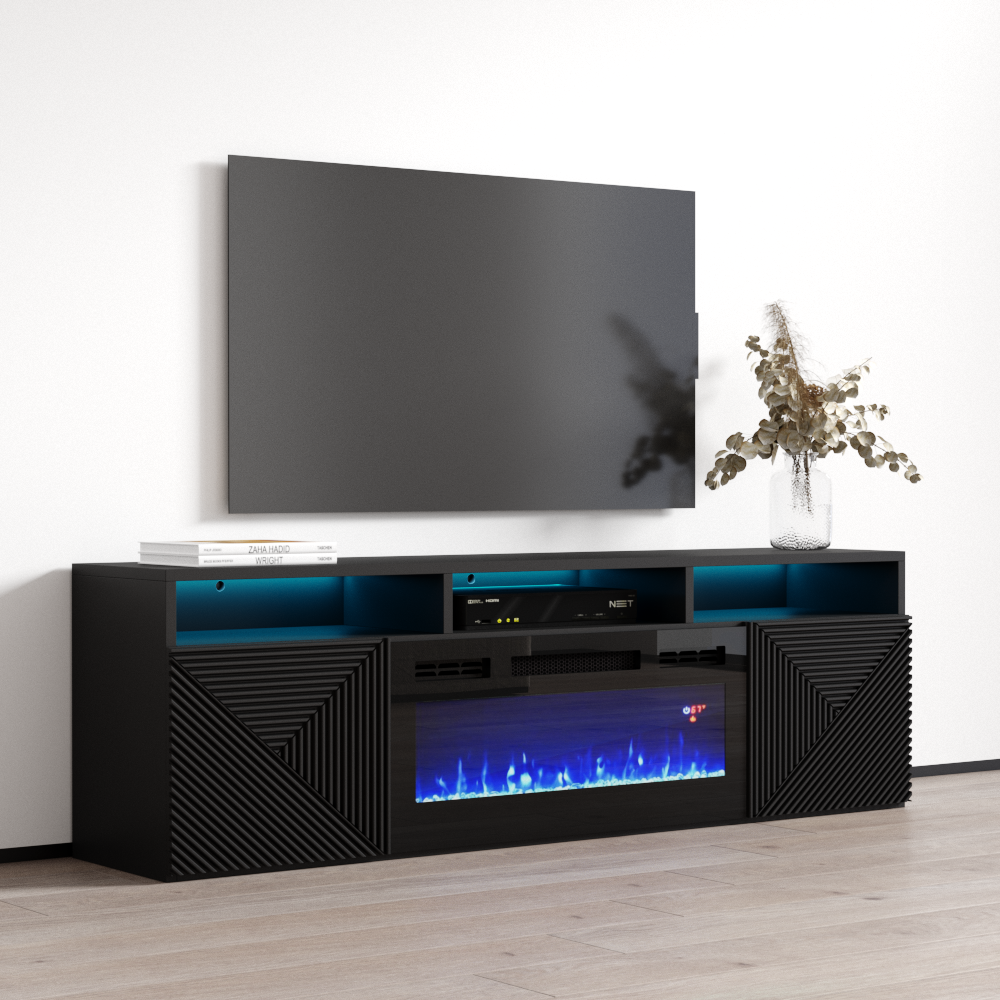 Giza BL-EF Floating Fireplace TV Stand