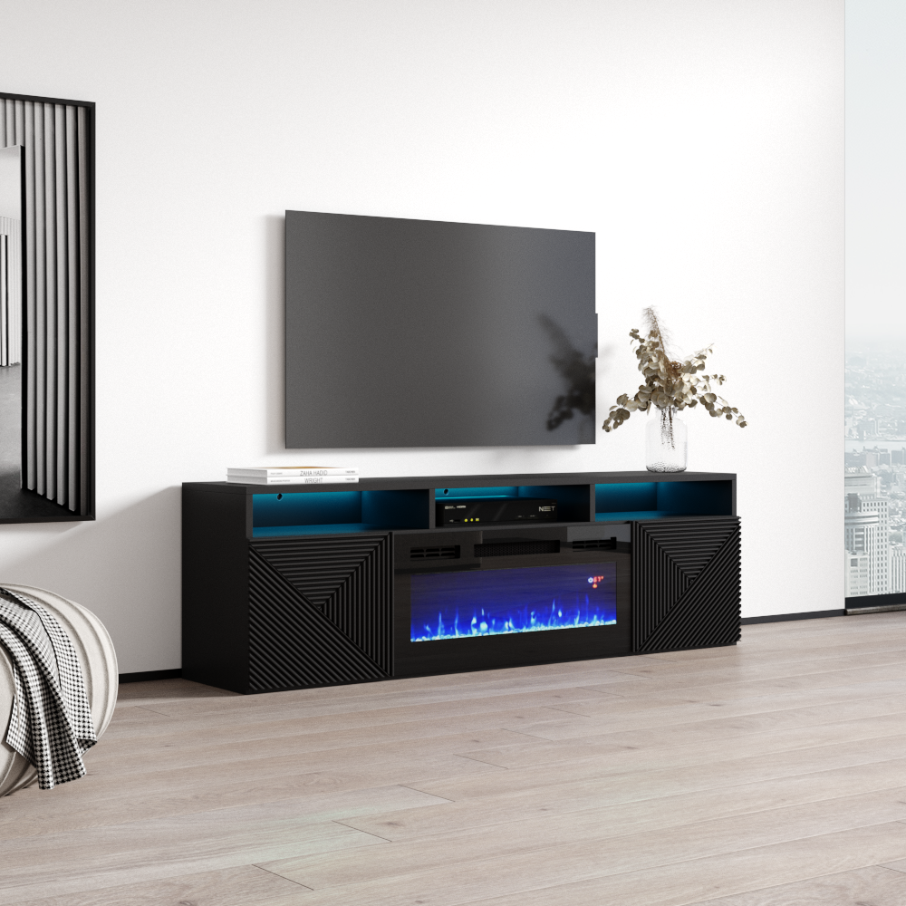 Giza BL-EF Floating Fireplace TV Stand