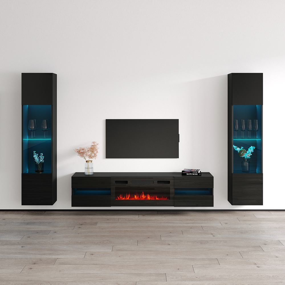 Metro BL-EF Floating Fireplace Entertainment Center