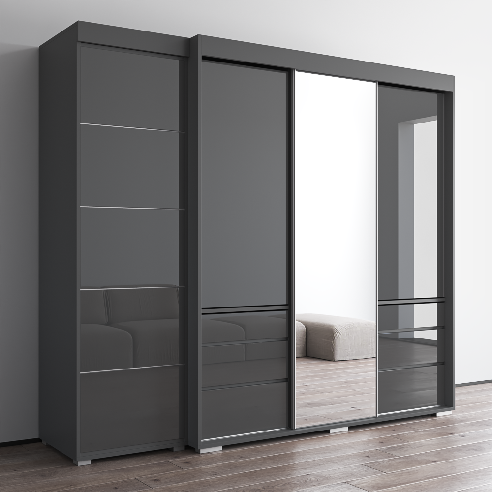 Monaco 3D-EX Wardrobe with 1 Mirror