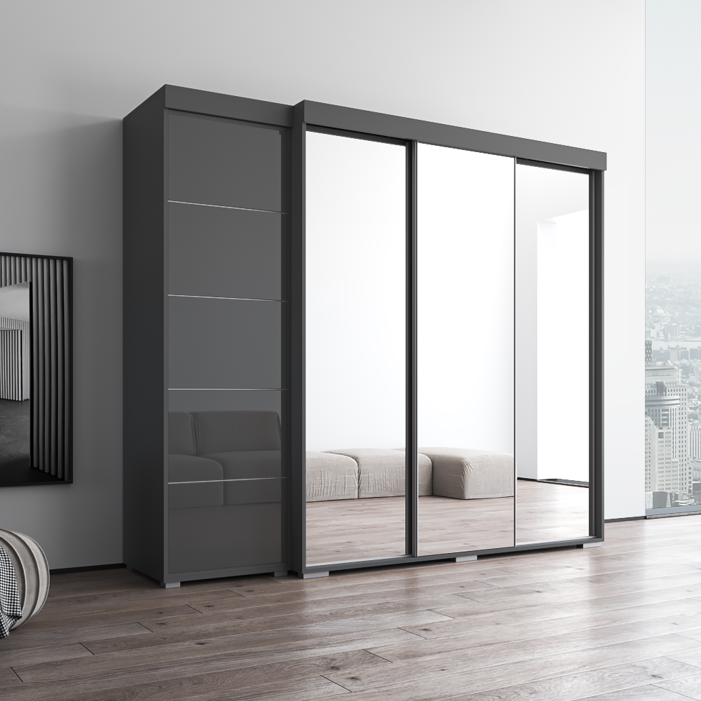 Aria 3D-EX Wardrobe with 3 Mirrors