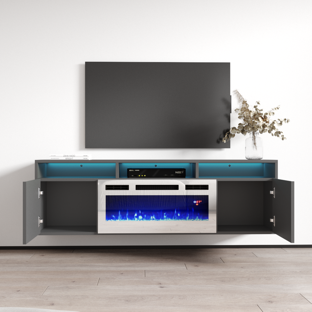 Giza WH-EF Floating Fireplace TV Stand