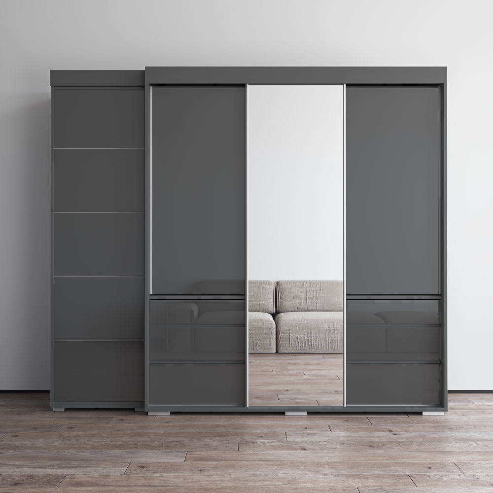 Monaco 3D-EX Wardrobe with 1 Mirror