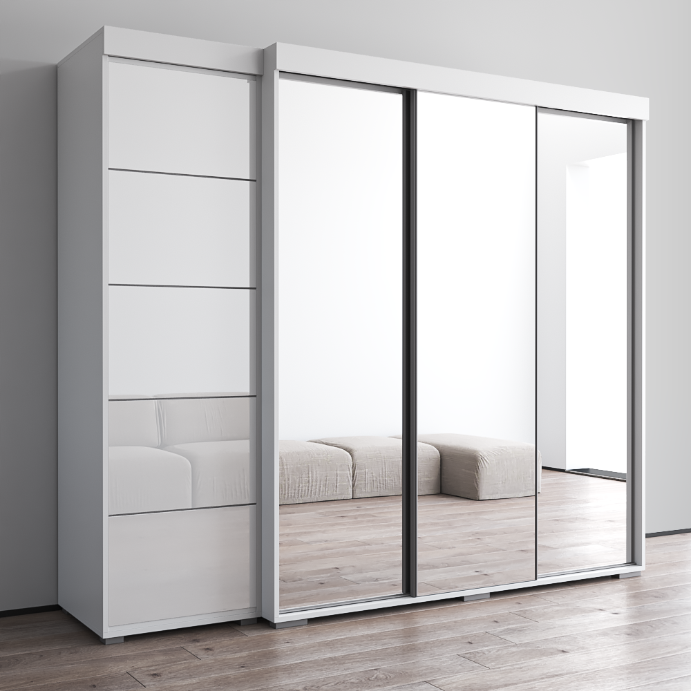 Aria 3D-EX Wardrobe with 3 Mirrors