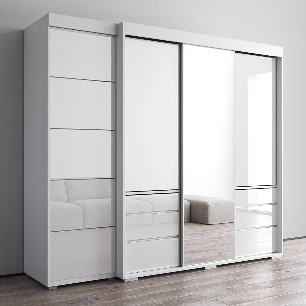 Monaco 3D-EX Wardrobe with 1 Mirror