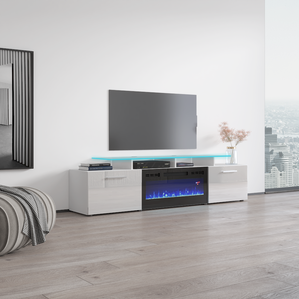 Rova BL-EF Fireplace TV Stand