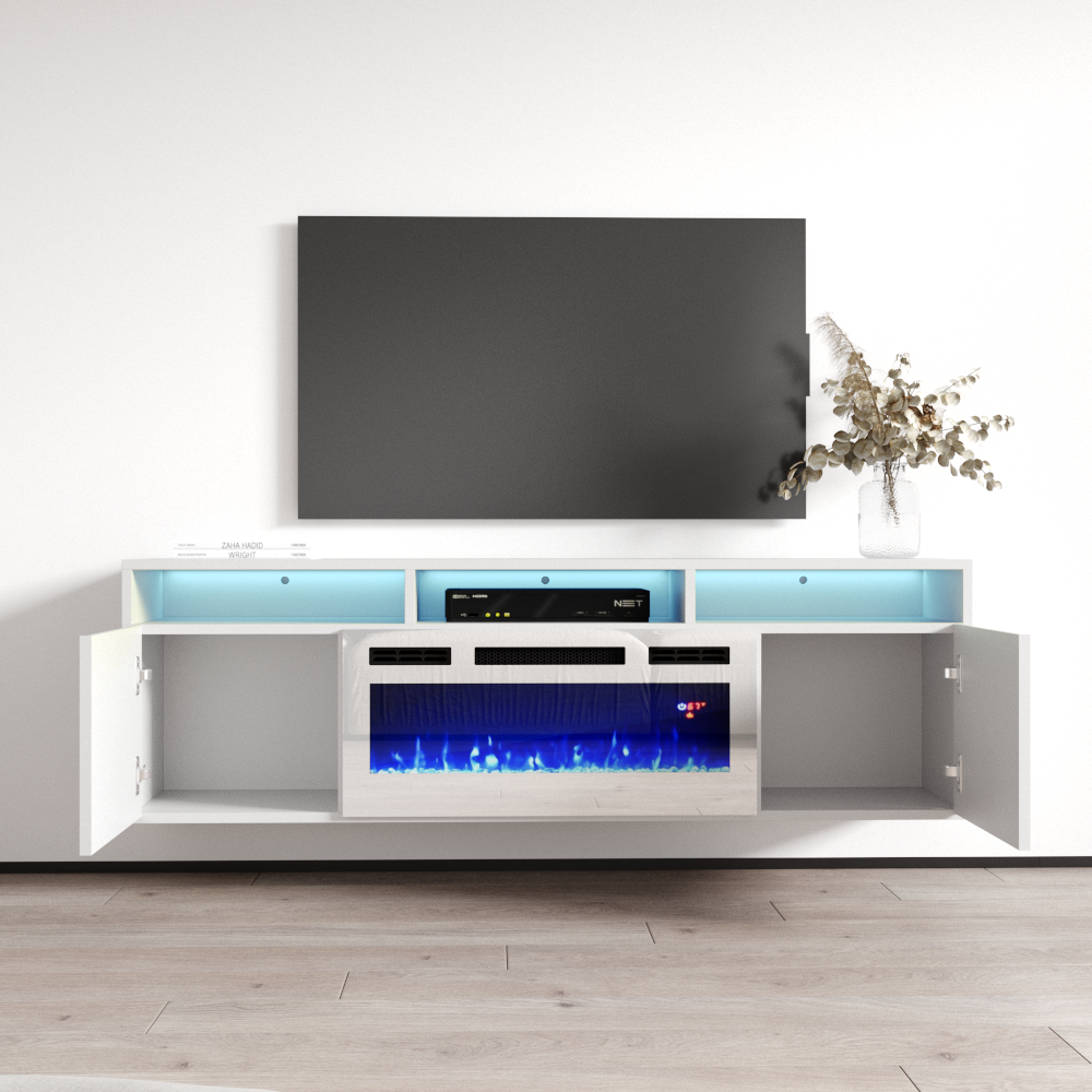 Giza WH-EF Floating Fireplace TV Stand