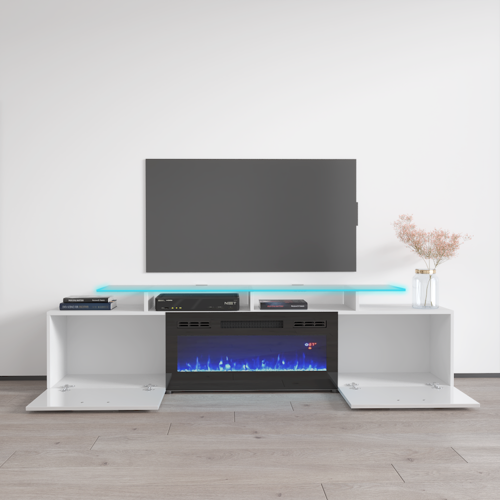 Rova BL-EF Fireplace TV Stand