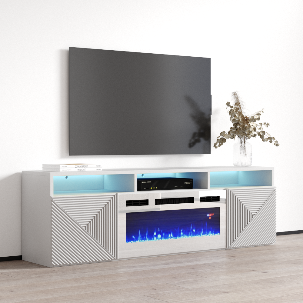 Giza WH-EF Floating Fireplace TV Stand