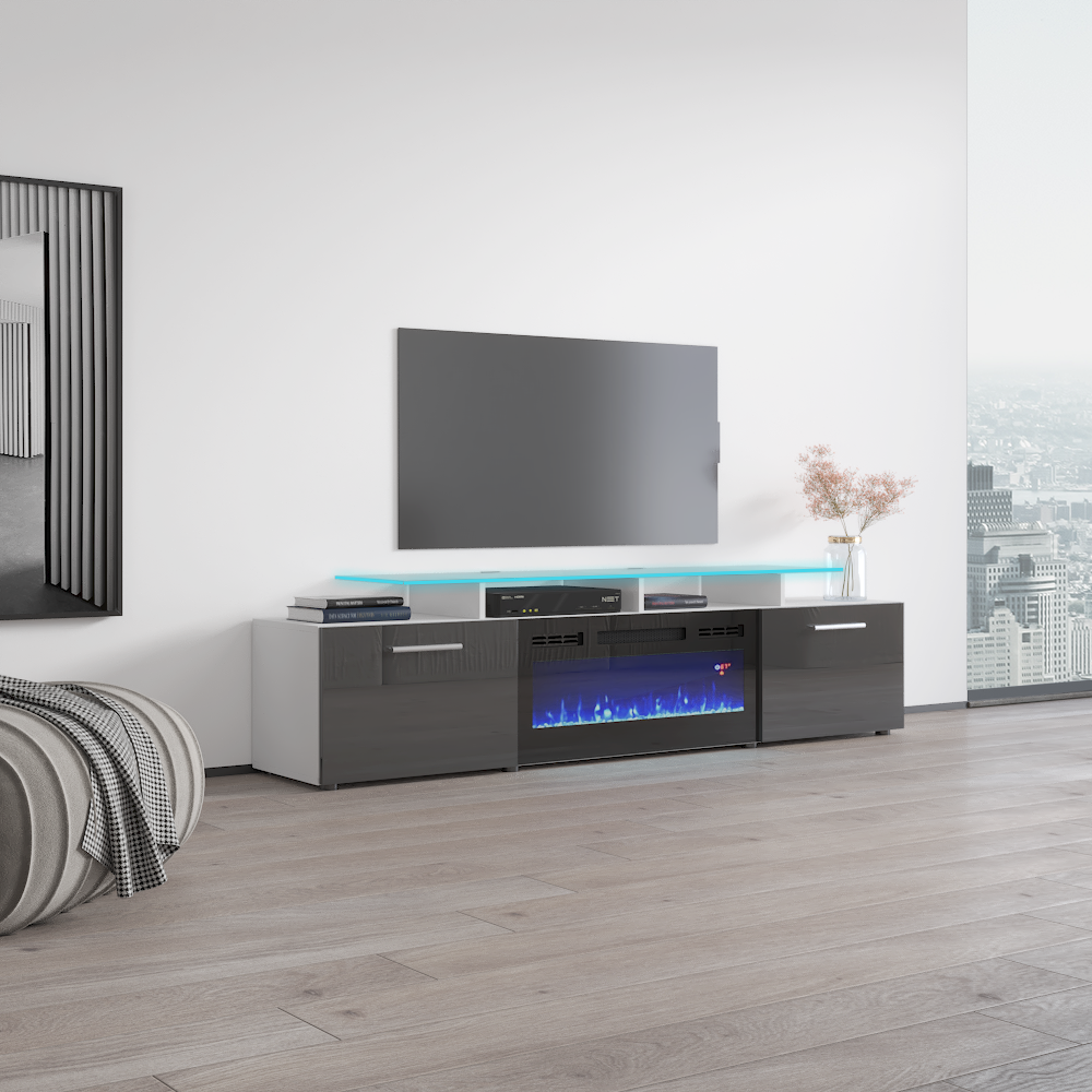 Rova BL-EF Fireplace TV Stand