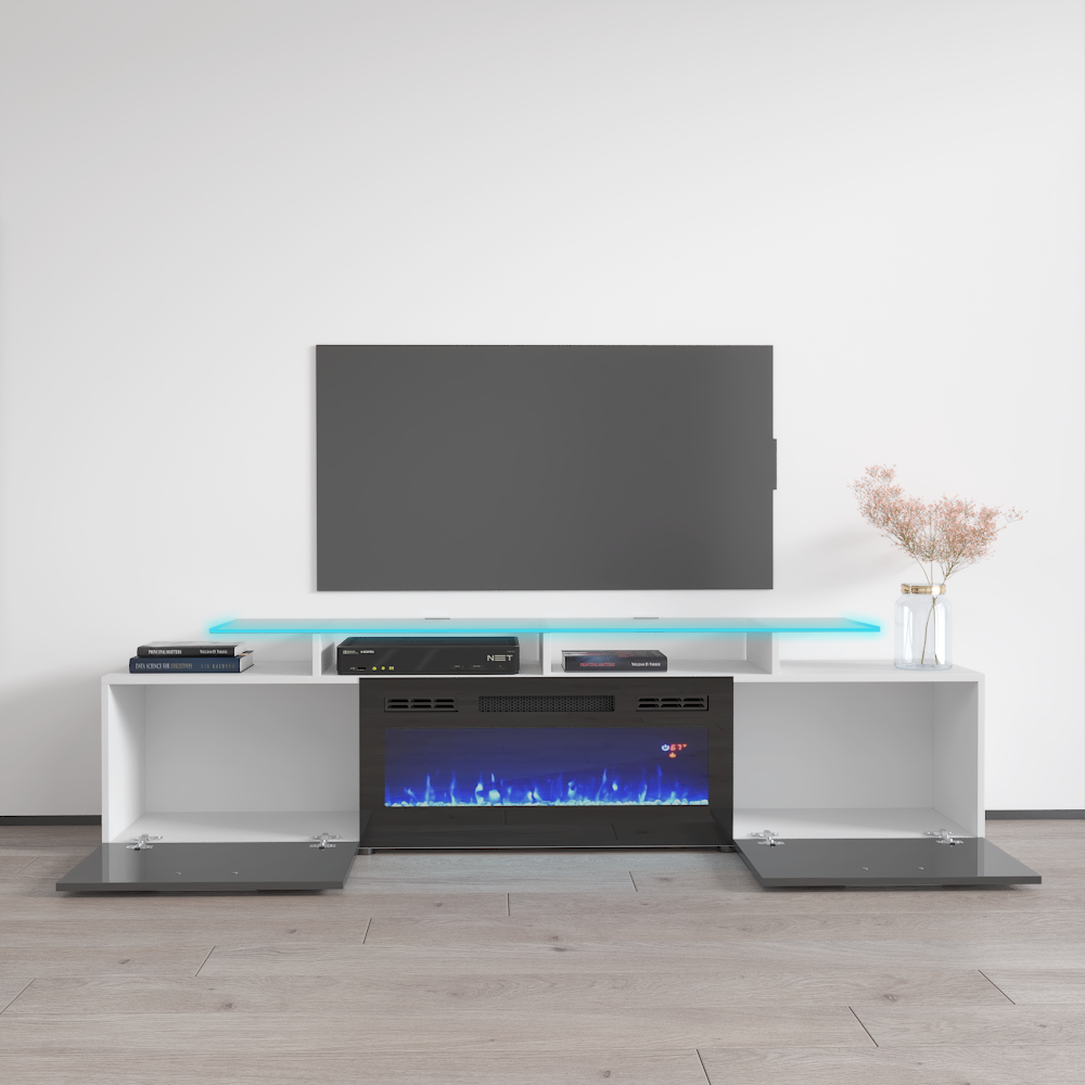 Rova BL-EF Fireplace TV Stand