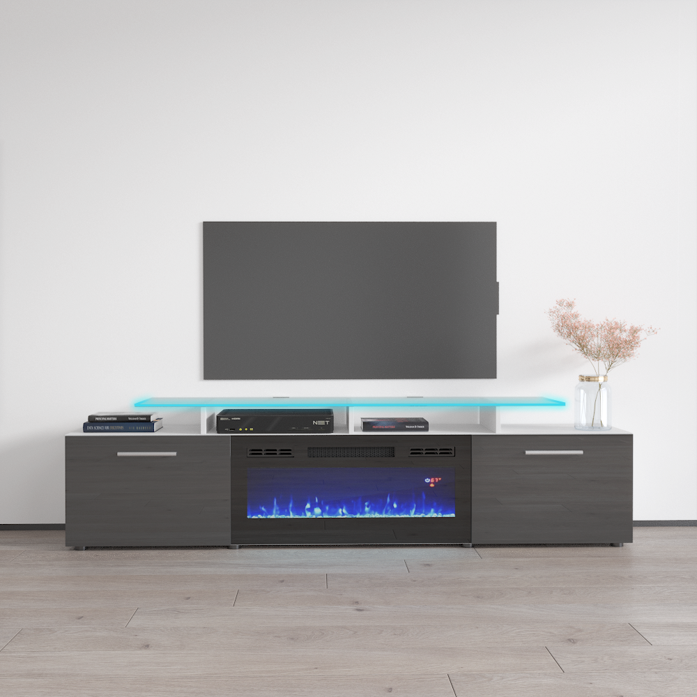 Rova BL-EF Fireplace TV Stand