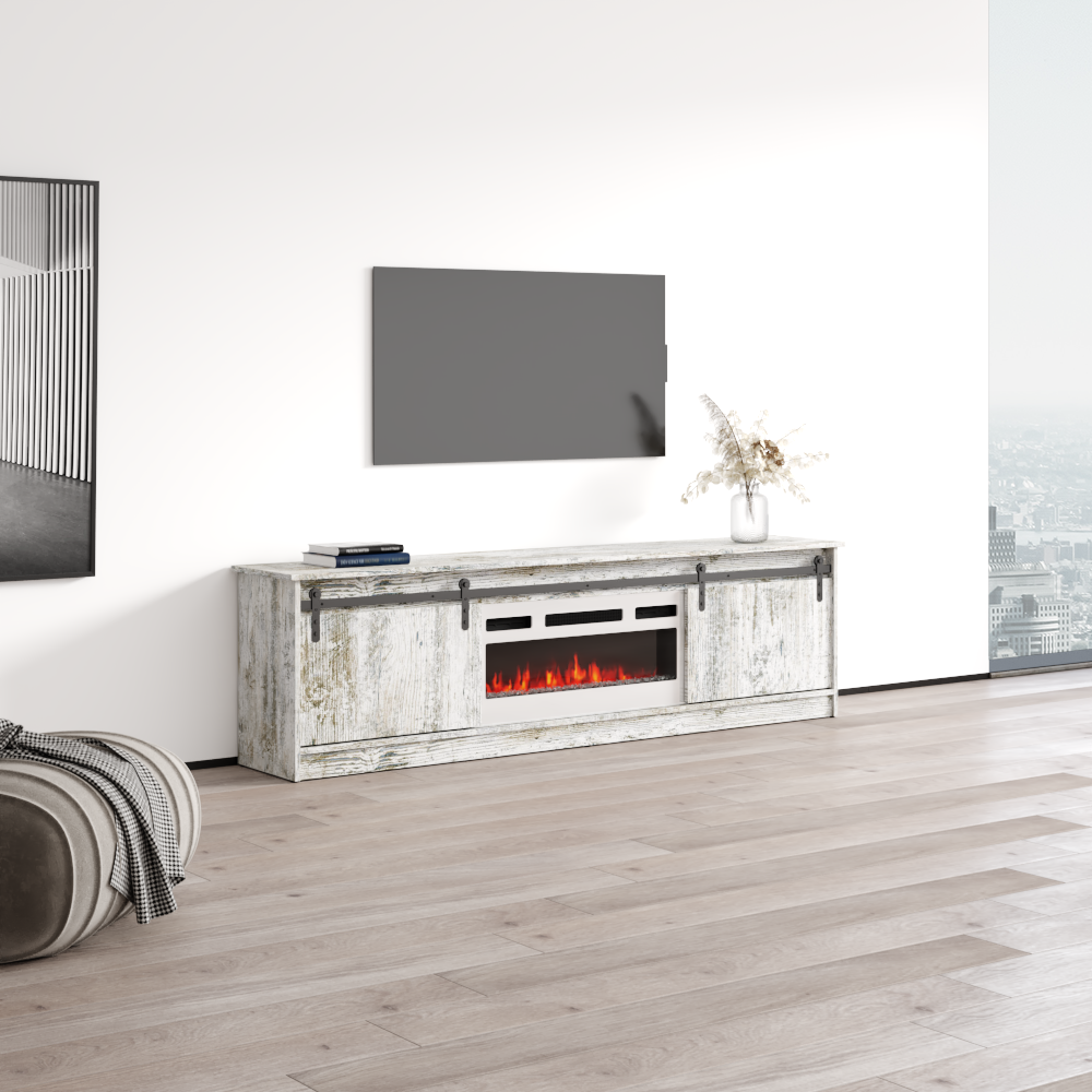 Granero 04 WH-EF Fireplace TV Stand