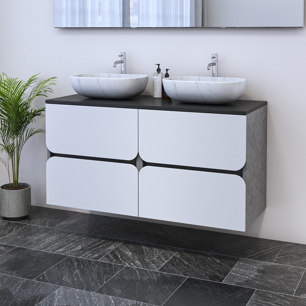 Azurro 4S 120 Double Sink Floating Bathroom Vanity