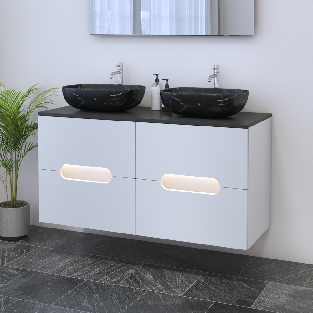 Estelle 4S 120 Double Sink Floating Bathroom Vanity