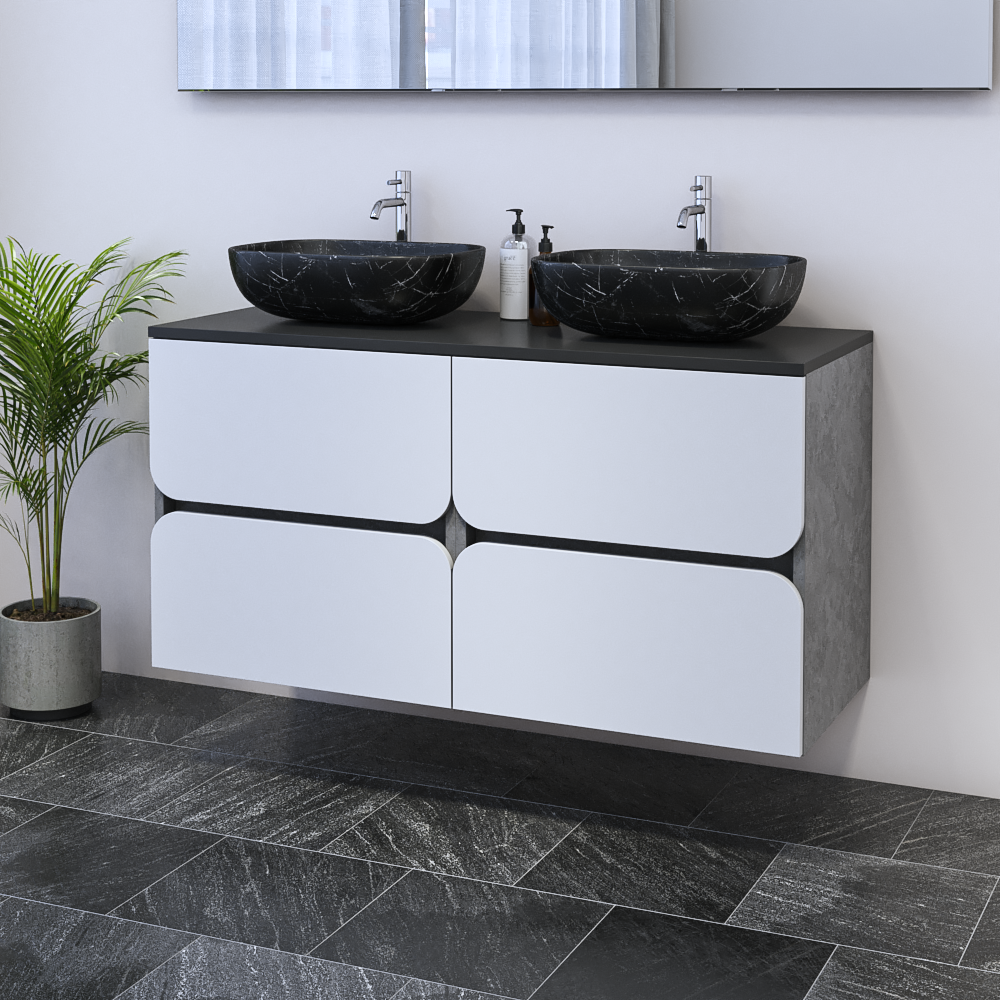 Azurro 4S 120 Double Sink Floating Bathroom Vanity