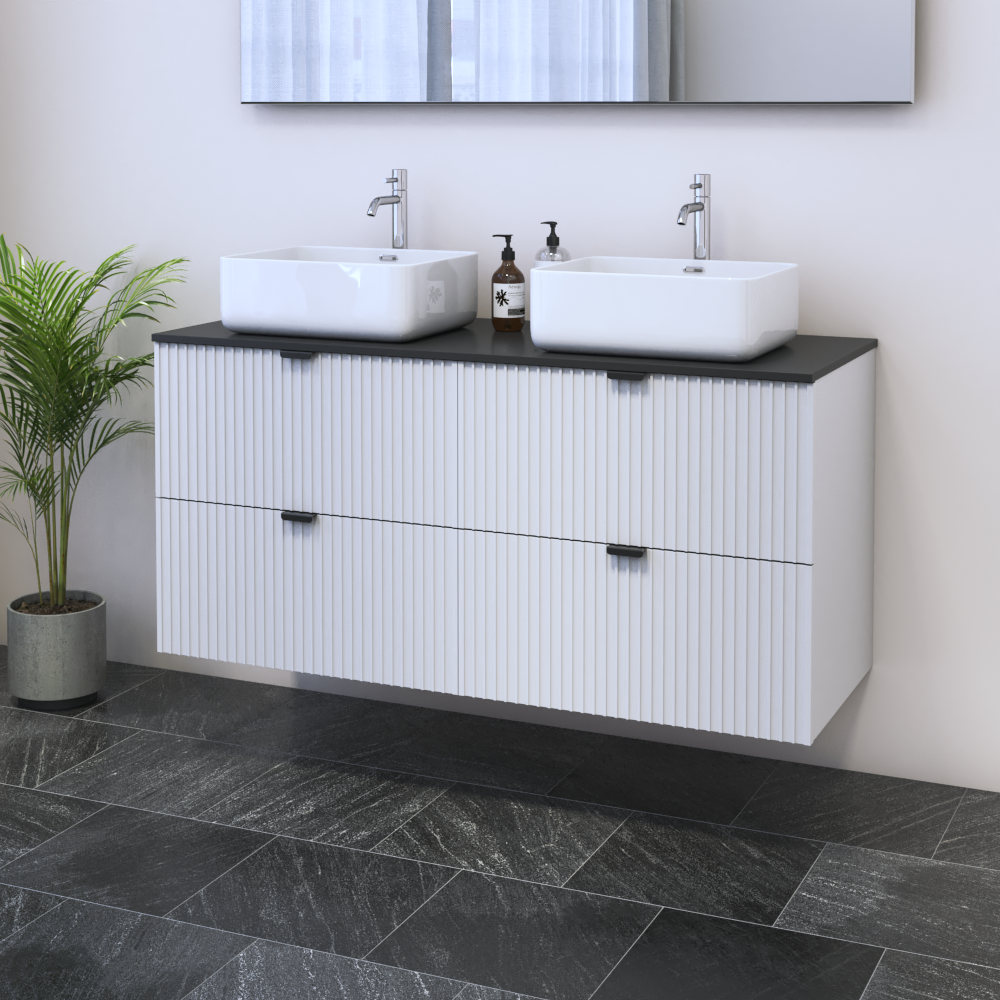 Nicole 4S 120 Double Sink Floating Bathroom Vanity